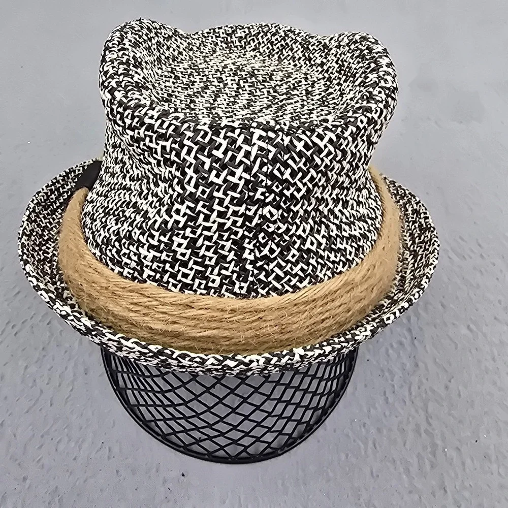 Sun N Sand Fedora Hat Unisex OS Multicolor Woven Premium Classic Two Tone Cap